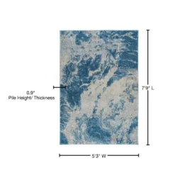 Harrison 10 Baltic 5 ft. 3 in. x 7 ft. 7 in. Area Rug by Addison Rugs -Deals Flooring Luxe Store baltic blue addison rugs area rugs hdhr10ba5x8 76 1000