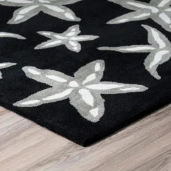 Cove 8 Starfish Black 3 ft. 6 in. x 5 ft. 6 in. Area Rug by Addison Rugs -Deals Flooring Luxe Store black addison rugs area rugs hdcv8bk4x6 4f 1000