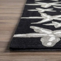 Cove 8 Starfish Black 3 ft. 6 in. x 5 ft. 6 in. Area Rug by Addison Rugs -Deals Flooring Luxe Store black addison rugs area rugs hdcv8bk4x6 76 1000