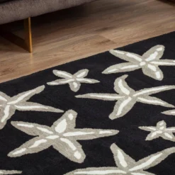 Cove 8 Starfish Black 3 ft. 6 in. x 5 ft. 6 in. Area Rug by Addison Rugs -Deals Flooring Luxe Store black addison rugs area rugs hdcv8bk4x6 a0 1000