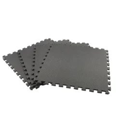 Black/Gray 24 in. x 24 in. x 0.47 in. Foam Dual Sided Gym Floor Tiles (4 Tiles/Pack (16 sq. ft.) by TrafficMaster