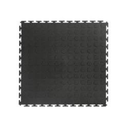 Black Raised Coin 18 in. x 18 in. x 3.1 mm Rubber Interlocking Modular Flooring Tiles, 6-Pack (13.5 sq. ft.) by TrafficMaster