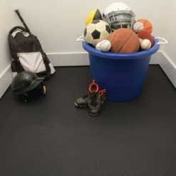 Black Raised Coin 18 in. x 18 in. x 3.1 mm Rubber Interlocking Modular Flooring Tiles, 6-Pack (13.5 sq. ft.) by TrafficMaster -Deals Flooring Luxe Store black trafficmaster gym floor tiles 11n 532 18x18hd 66 1000