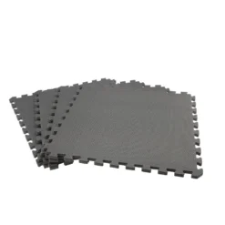 Black/Gray 24 in. x 24 in. x .52 in. Foam Dual Sided Impact Gym Floor Tiles (4 Tiles/Pack (16 sq. ft.) by TrafficMaster