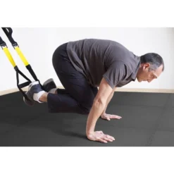 Black/Gray 24 in. x 24 in. x .52 in. Foam Dual Sided Impact Gym Floor Tiles (4 Tiles/Pack (16 sq. ft.) by TrafficMaster -Deals Flooring Luxe Store black trafficmaster gym floor tiles 24213hdus 66 1000