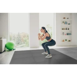 Black/Gray 24 in. x 24 in. x .52 in. Foam Dual Sided Impact Gym Floor Tiles (4 Tiles/Pack (16 sq. ft.) by TrafficMaster -Deals Flooring Luxe Store black trafficmaster gym floor tiles 24213hdus c3 1000