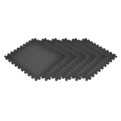 Black 24 in. W x 24 in. L x 0.47 in. Foam Interlocking Gym Floor Tiles (6 Tiles/Pack) (24 sq. ft.) by TrafficMaster -Deals Flooring Luxe Store black trafficmaster gym floor tiles 24224dphd 40 1000
