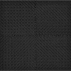 Black 24 in. W x 24 in. L x 0.47 in. Foam Interlocking Gym Floor Tiles (6 Tiles/Pack) (24 sq. ft.) by TrafficMaster -Deals Flooring Luxe Store black trafficmaster gym floor tiles 24224dphd 66 1000