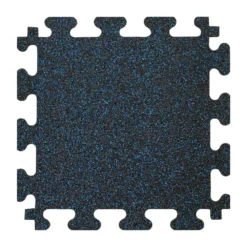 Black with Blue Flecks 18 in. x 18 in. x 0.3 in. Rubber Gym Floor Tiles (6 Tiles/Pack) (14.32 sq. ft.) by TrafficMaster