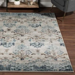 Provincial 11 Blue 3 ft. 3 in. x 5 ft. 3 in. French Damask Area Rug by Addison Rugs -Deals Flooring Luxe Store blue addison rugs area rugs hdpc11bl3x5 31 1000