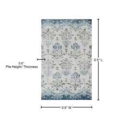 Provincial 11 Blue 3 ft. 3 in. x 5 ft. 3 in. French Damask Area Rug by Addison Rugs -Deals Flooring Luxe Store blue addison rugs area rugs hdpc11bl3x5 76 1000