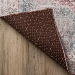 Baldwin 2 Blush 3 ft. 3 in. x 5 ft. 3 in. Medallion Velvet Non-Skid Indoor Area Rug by Addison Rugs -Deals Flooring Luxe Store blush addison rugs area rugs hdba2bl3x5 66 1000