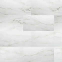 12 in. W x 24 in. L Calacatta Consilio Rigid Core Click Lock Luxury Vinyl Tile Flooring (66-case/1278.42 sq. ft./pallet) by TrafficMaster