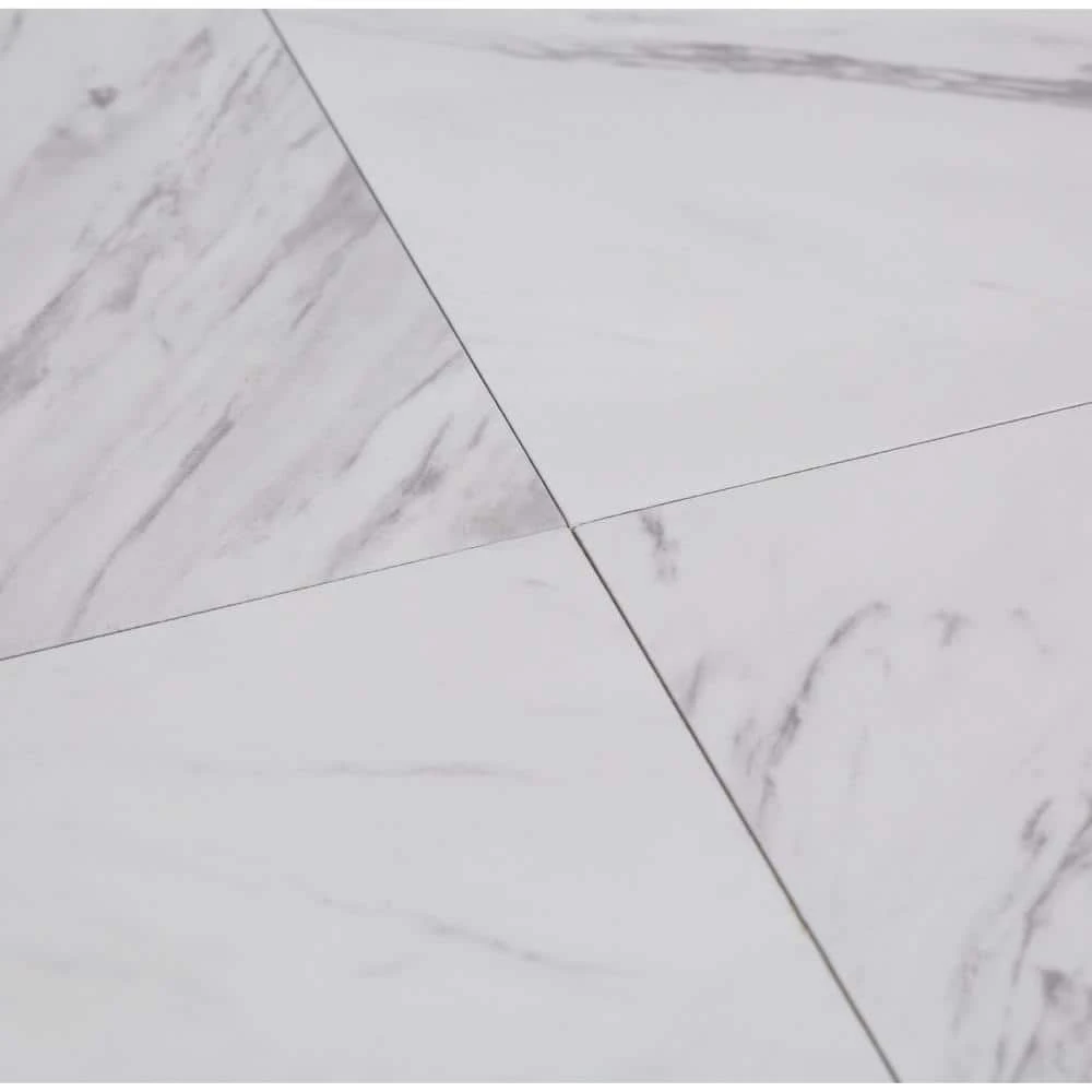 Carrara Marble 12 in. x 12 in. Peel and Stick Vinyl Tile (30 sq. ft. / case) by TrafficMaster 5 Carrara Marble 12 in. x 12 in. Peel and Stick Vinyl Tile (30 sq. ft. / case) by TrafficMaster - Image 3