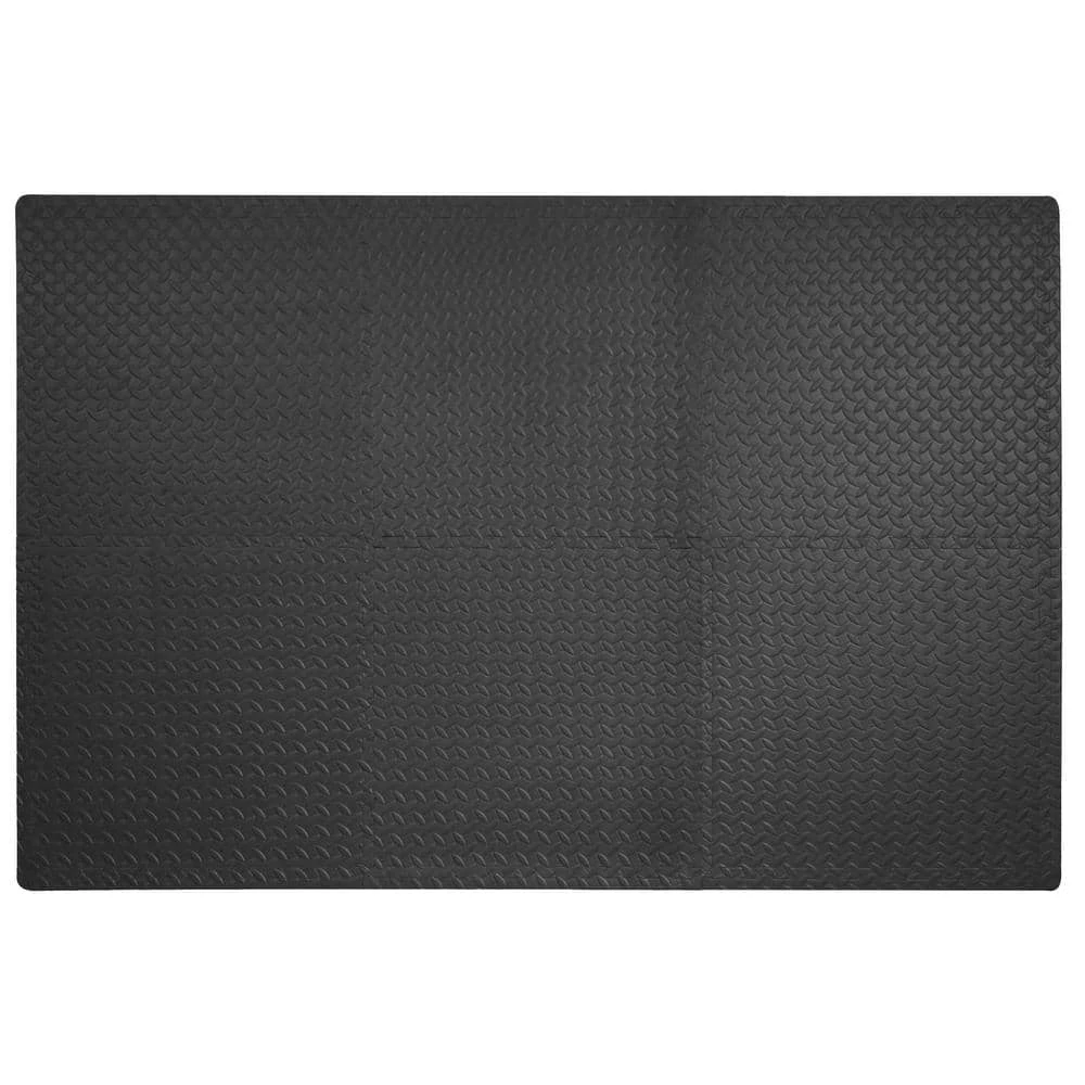 Dark Gray 24 in. x 24 in. x 0.47 in. Foam Interlocking Gym Floor Tiles (6 Tiles/Pack) (24 sq. ft.) by TrafficMaster 6 Dark Gray 24 in. x 24 in. x 0.47 in. Foam Interlocking Gym Floor Tiles (6 Tiles/Pack) (24 sq. ft.) by TrafficMaster - Image 5