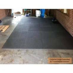 Dark Gray 24 in. x 24 in. x 0.47 in. Foam Interlocking Gym Floor Tiles (6 Tiles/Pack) (24 sq. ft.) by TrafficMaster 14 Dark Gray 24 in. x 24 in. x 0.47 in. Foam Interlocking Gym Floor Tiles (6 Tiles/Pack) (24 sq. ft.) by TrafficMaster -Deals Flooring Luxe Store dark gray diamond plate finish with borders trafficmaster gym floor tiles tm1264 d4 1000