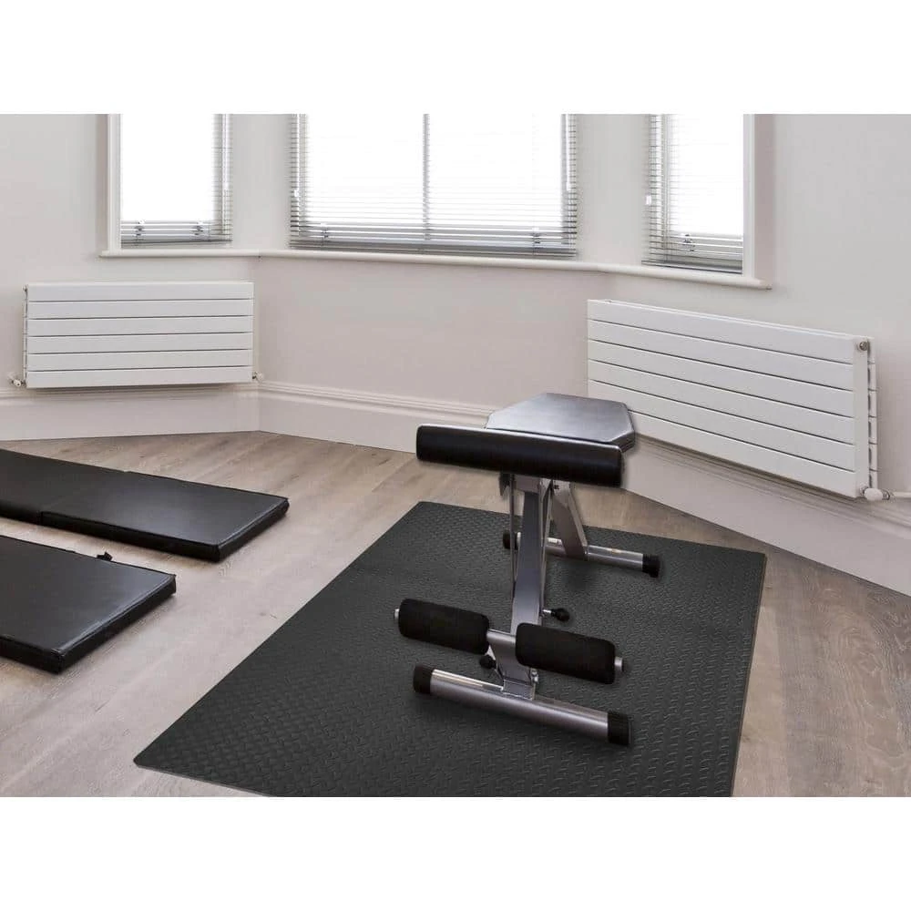 Dark Gray 24 in. x 24 in. x 0.47 in. Foam Interlocking Gym Floor Tiles (6 Tiles/Pack) (24 sq. ft.) by TrafficMaster 3 Dark Gray 24 in. x 24 in. x 0.47 in. Foam Interlocking Gym Floor Tiles (6 Tiles/Pack) (24 sq. ft.) by TrafficMaster - Image 2