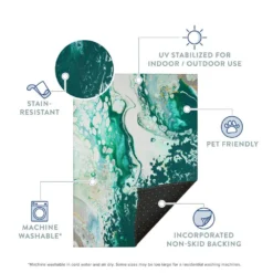 Copeland Emerald City 3 ft. x 5 ft. Abstract Area Rug by Addison Rugs 17 Copeland Emerald City 3 ft. x 5 ft. Abstract Area Rug by Addison Rugs -Deals Flooring Luxe Store emerald city addison rugs area rugs hdkc10em3x5 fa 1000