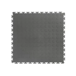 Gray Raised Coin 18 in. x 18 in. x 3.1 mm Rubber Interlocking Modular Flooring Tiles, 6-Pack (13.5 sq. ft.) by TrafficMaster