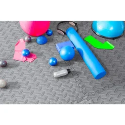 Gray 24 in. W x 24 in. L x 0.47 in. T Foam Interlocking Gym Floor Tiles (6 Tiles/Pack) (24 sq. ft.) by TrafficMaster 22 Gray 24 in. W x 24 in. L x 0.47 in. T Foam Interlocking Gym Floor Tiles (6 Tiles/Pack) (24 sq. ft.) by TrafficMaster -Deals Flooring Luxe Store gray trafficmaster gym floor tiles 24228dphd 1f 1000