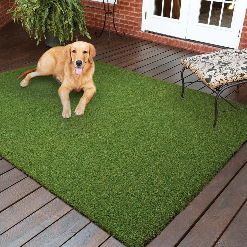 Pet 7.5 ft. x 13 ft. Green Artificial Grass Rug by TrafficMaster 4 Pet 7.5 ft. x 13 ft. Green Artificial Grass Rug by TrafficMaster - Image 2