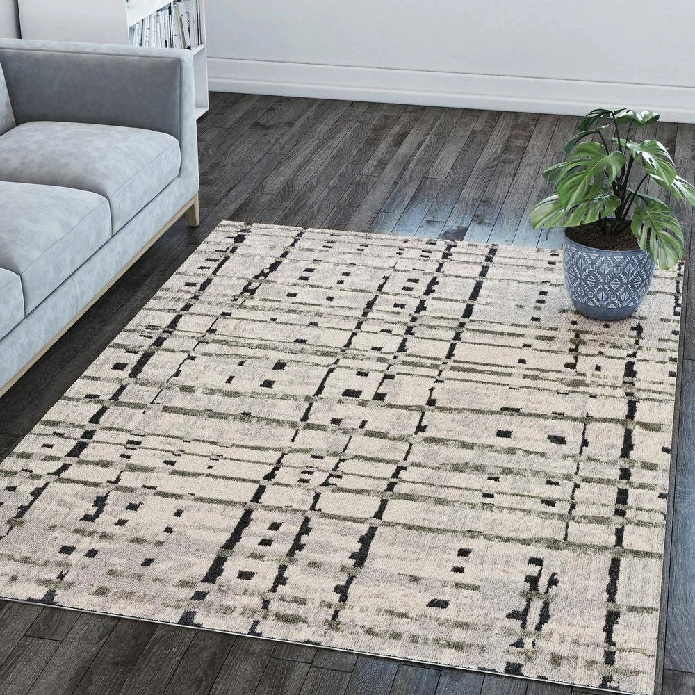 Gentry 4 Grey 3 Ft. 3 In. x 5 Ft. 1 In. Abstract Checker Area Rug by Addison Rugs 13 Gentry 4 Grey 3 Ft. 3 In. x 5 Ft. 1 In. Abstract Checker Area Rug by Addison Rugs - Image 11