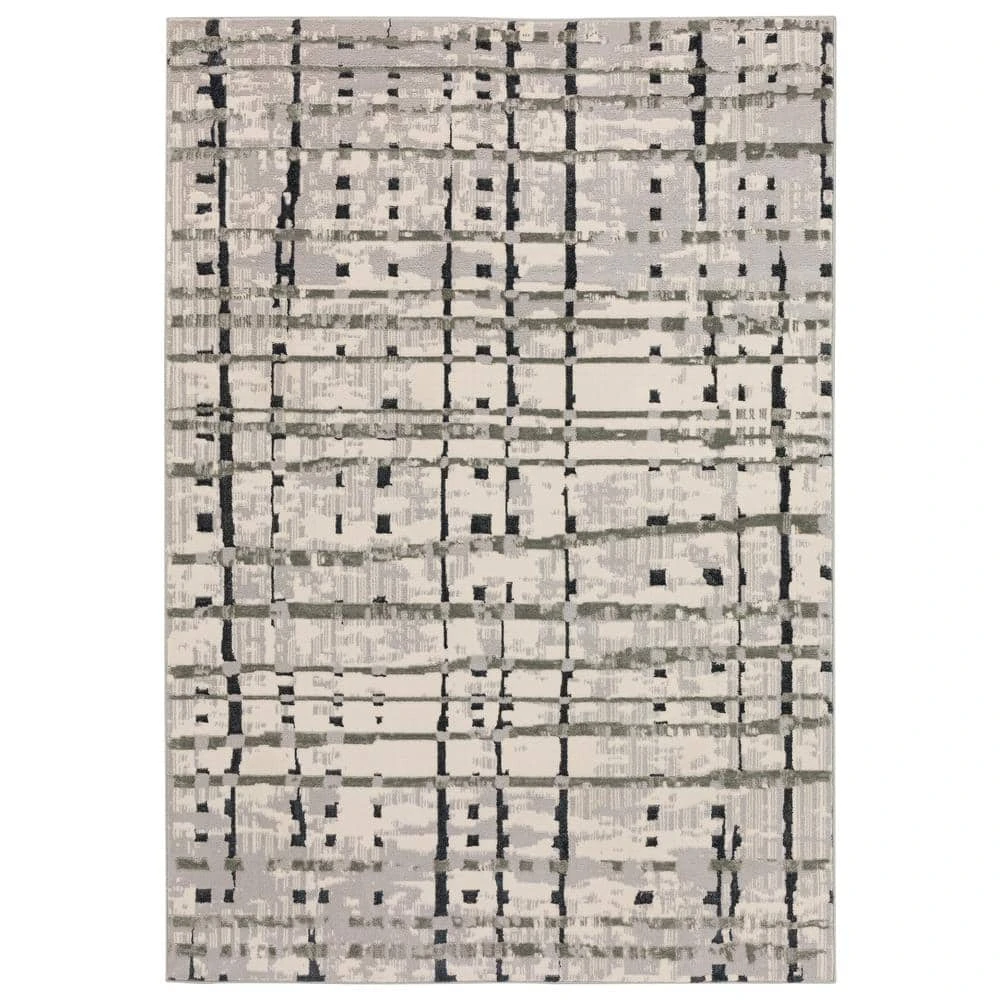 Gentry 4 Grey 3 Ft. 3 In. x 5 Ft. 1 In. Abstract Checker Area Rug by Addison Rugs 3 Gentry 4 Grey 3 Ft. 3 In. x 5 Ft. 1 In. Abstract Checker Area Rug by Addison Rugs