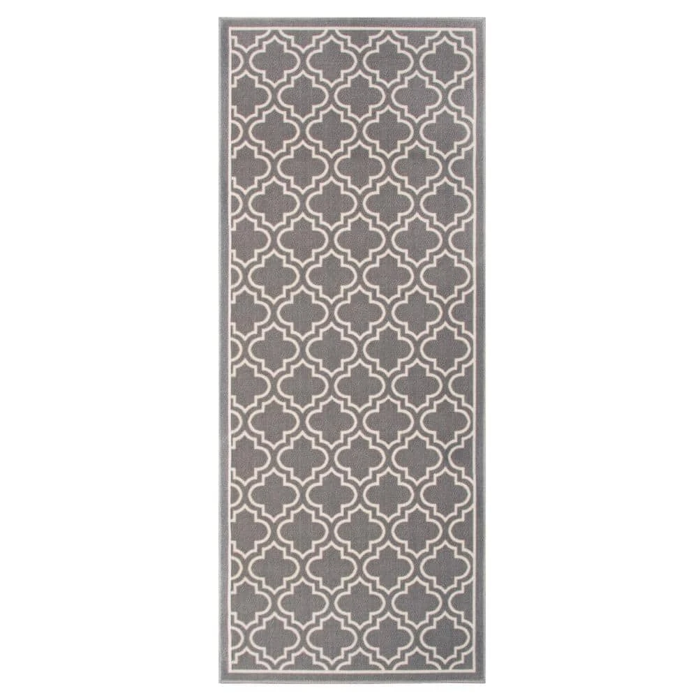 Trellis Grey 2 ft. x 5 ft. Accent Rug by TrafficMaster 5 Trellis Grey 2 ft. x 5 ft. Accent Rug by TrafficMaster - Image 3