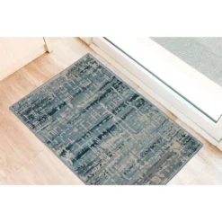 Apollo 5 Indigo 1 ft. 6 in. x 2 ft. 5 in. Distressed Crosshatch Indoor Area Rug by Addison Rugs -Deals Flooring Luxe Store indigo addison rugs area rugs hdap5in20x30 31 1000