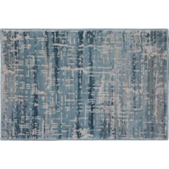 Apollo 5 Indigo 1 ft. 6 in. x 2 ft. 5 in. Distressed Crosshatch Indoor Area Rug by Addison Rugs