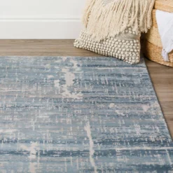 Apollo 5 Indigo 1 ft. 6 in. x 2 ft. 5 in. Distressed Crosshatch Indoor Area Rug by Addison Rugs -Deals Flooring Luxe Store indigo addison rugs area rugs hdap5in20x30 76 1000