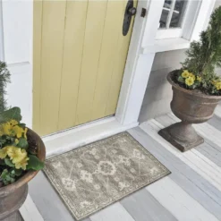 Modena Khaki 1 ft. 8 in. x 2 ft. 6 in. Persian Accent Rug by Addison Rugs -Deals Flooring Luxe Store khaki addison rugs area rugs hdmo16kh20x30 d4 1000