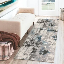 Apollo Grey 2 ft.3 in. x 7 ft.5 in. Abstract Polypropylene Runner Rug by Addison Rugs -Deals Flooring Luxe Store multi addison rugs area rugs hdap2mu2x7 31 1000