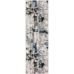 Apollo Grey 2 ft.3 in. x 7 ft.5 in. Abstract Polypropylene Runner Rug by Addison Rugs