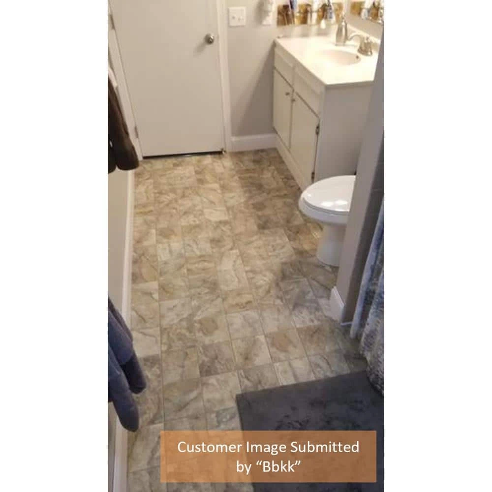 Neutral Square Slate Stone Residential Vinyl Sheet Flooring 12ft. Wide x Cut to Length by TrafficMaster 14 Neutral Square Slate Stone Residential Vinyl Sheet Flooring 12ft. Wide x Cut to Length by TrafficMaster - Image 12