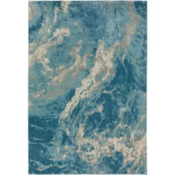 Larkin 1 Ocean 5 ft. 1 in. x 7 ft. 5 in. Area Rug by Addison Rugs