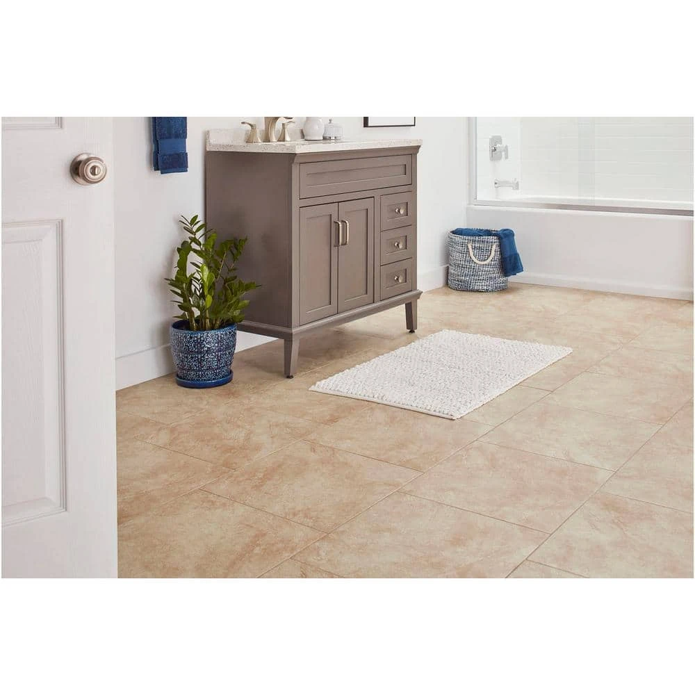 Portland Stone Beige 18 in. x 18 in. Glazed Ceramic Floor and Wall Tile (17.44 sq. ft. / case) by TrafficMaster 10 Portland Stone Beige 18 in. x 18 in. Glazed Ceramic Floor and Wall Tile (17.44 sq. ft. / case) by TrafficMaster - Image 8
