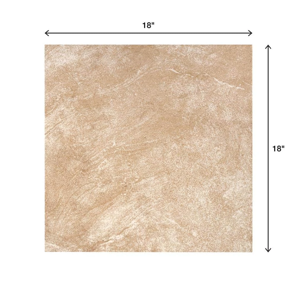 Portland Stone Beige 18 in. x 18 in. Glazed Ceramic Floor and Wall Tile (17.44 sq. ft. / case) by TrafficMaster 7 Portland Stone Beige 18 in. x 18 in. Glazed Ceramic Floor and Wall Tile (17.44 sq. ft. / case) by TrafficMaster - Image 5