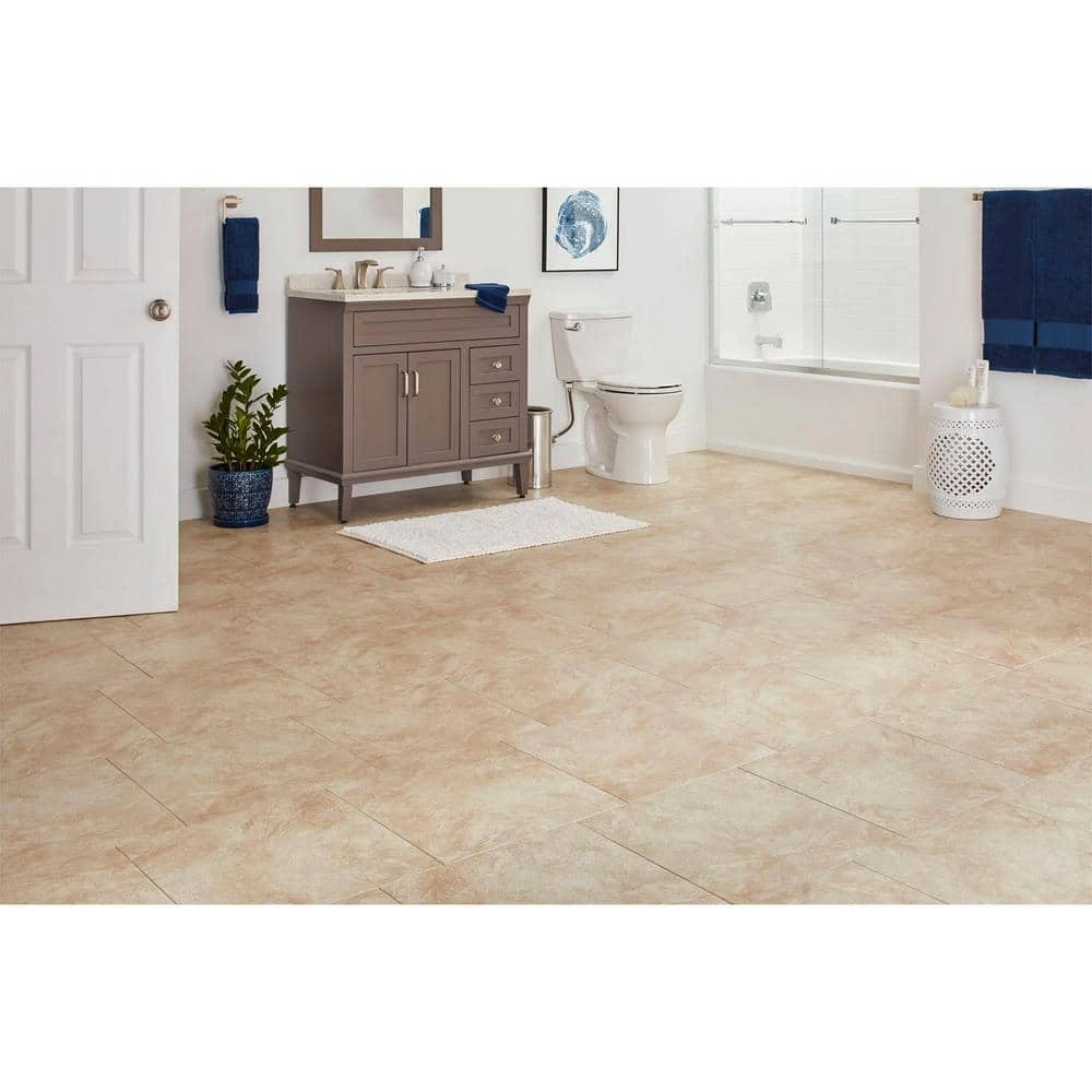 Portland Stone Beige 18 in. x 18 in. Glazed Ceramic Floor and Wall Tile (17.44 sq. ft. / case) by TrafficMaster 4 Portland Stone Beige 18 in. x 18 in. Glazed Ceramic Floor and Wall Tile (17.44 sq. ft. / case) by TrafficMaster - Image 2
