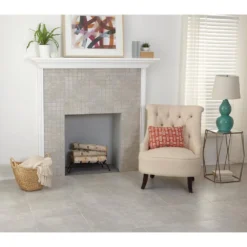 Portland Stone Gray 18 in. x 18 in. Glazed Ceramic Floor and Wall Tile (17.44 sq. ft. / case) by TrafficMaster -Deals Flooring Luxe Store portland stone gray trafficmaster ceramic tile ulmk18181pv fa 1000