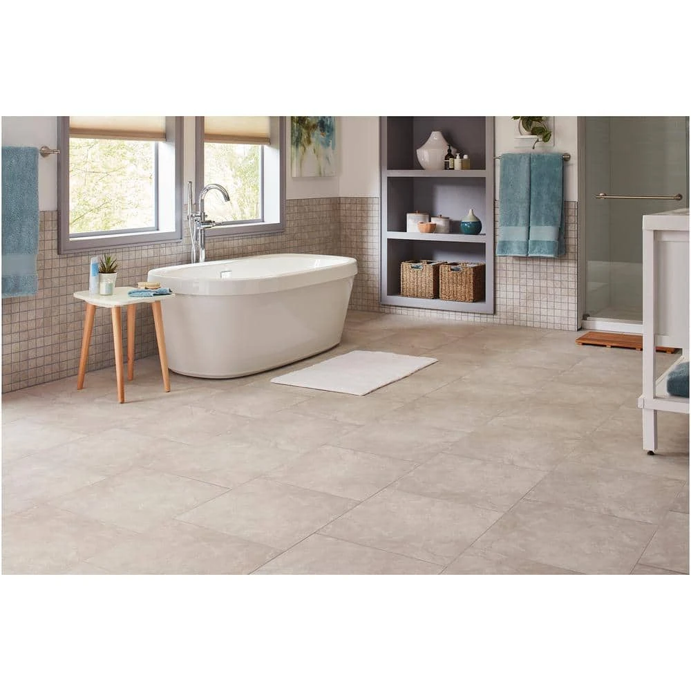 Portland Stone Gray 18 in. x 18 in. Glazed Ceramic Floor and Wall Tile (348.8 sq. ft. / pallet) by TrafficMaster 14 Portland Stone Gray 18 in. x 18 in. Glazed Ceramic Floor and Wall Tile (348.8 sq. ft. / pallet) by TrafficMaster - Image 12
