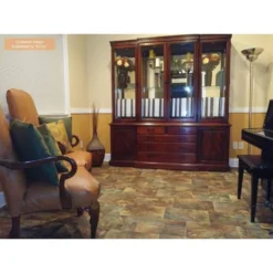 Rustic Rectangular Slate Clay Stone Residential Vinyl Sheet Flooring 12ft. Wide x Cut to Length by TrafficMaster -Deals Flooring Luxe Store rustic slate clay trafficmaster vinyl sheet flooring u4990 407c917p144 40 1000