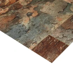 Rustic Rectangular Slate Clay Stone Residential Vinyl Sheet Flooring 12ft. Wide x Cut to Length by TrafficMaster -Deals Flooring Luxe Store rustic slate clay trafficmaster vinyl sheet flooring u4990 407c917p144 c3 1000