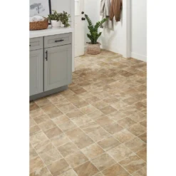Pro Basic Refined Slate Neutral Stone Residential Vinyl Sheet Flooring 12ft. Wide x Cut to Length by TrafficMaster -Deals Flooring Luxe Store slate neutral trafficmaster vinyl sheet flooring c9770406k536g14 a0 1000