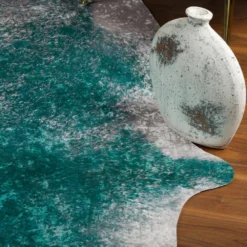 Winston 5 Teal 8 ft. 10 in. x 11 ft. Faux Hyde Area Rug by Addison Rugs -Deals Flooring Luxe Store teal addison rugs area rugs hdwn5te9x11 1d 1000