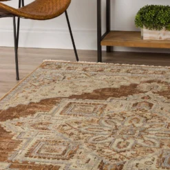 Freya 1 Walnut 7 ft. 6 in. x 9 ft. 8 in. Vintage Medallion Indoor Area Rug by Addison Rugs -Deals Flooring Luxe Store walnut addison rugs area rugs hdfr1wa8x10 76 1000
