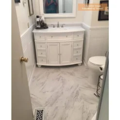 White Marble Residential Vinyl Sheet Flooring 12ft. Wide x Cut to Length by TrafficMaster -Deals Flooring Luxe Store white marble trafficmaster vinyl sheet flooring u6890 258c903p144 40 1000